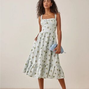 Reformation Maegan Linen Midi Dress, Size 2